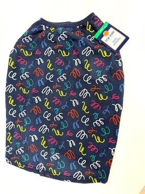 Top Paw Navy Dog Tee with Bright Scribble Accents